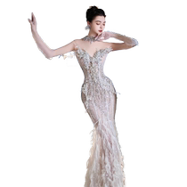 odelia fishtail wedding dress 2024 new bride going out yarn toasting dress engagement main yarn high quality