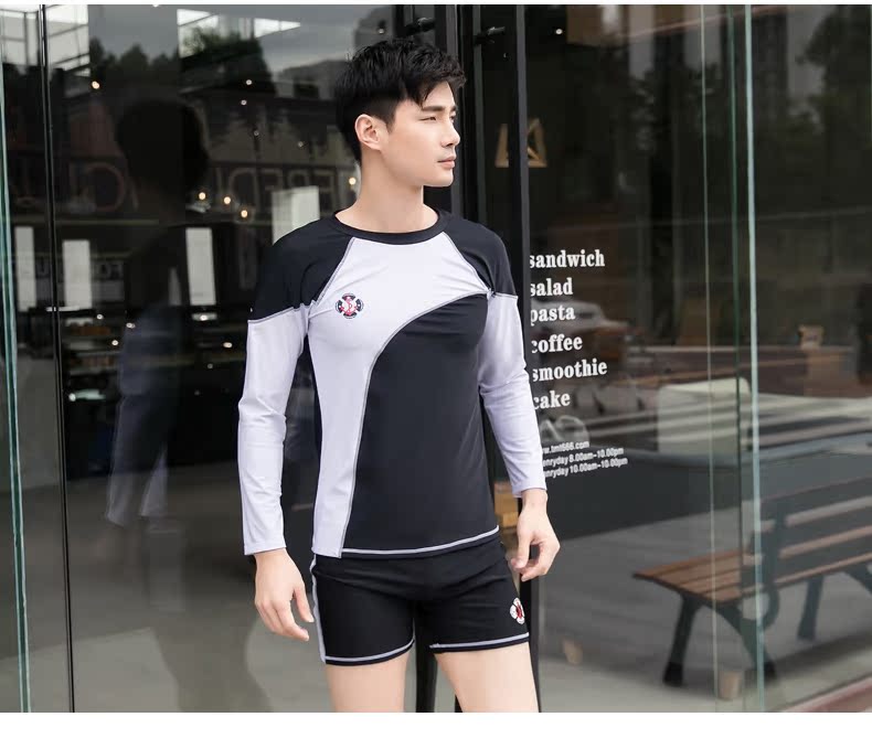 Cặp đôi đồ bơi nữ bảo thủ 2018 mới xẻ góc phẳng che bụng giảm béo mùa xuân du lịch biển quần tây nam phù hợp với quần 	đồ đi biển cặp đôi	