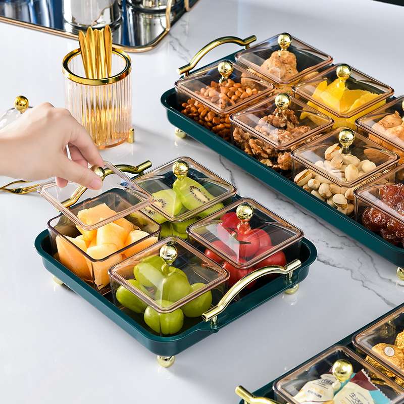 Light Extravagant Fruit Pan Home Living Room Tea Table Creative Melon Seeds Zero Food Dried Fruits Nut Candy Containing Box Plastic Fruit Tray