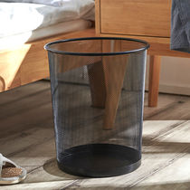 Trash can Household large capacity Office bedroom Living room bathroom Creative lidless metal iron mesh sanitary bucket