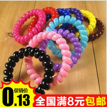 Korean hair accessories headgear candy color large thick not hurt hair telephone line Hairband hair rope tie hair value