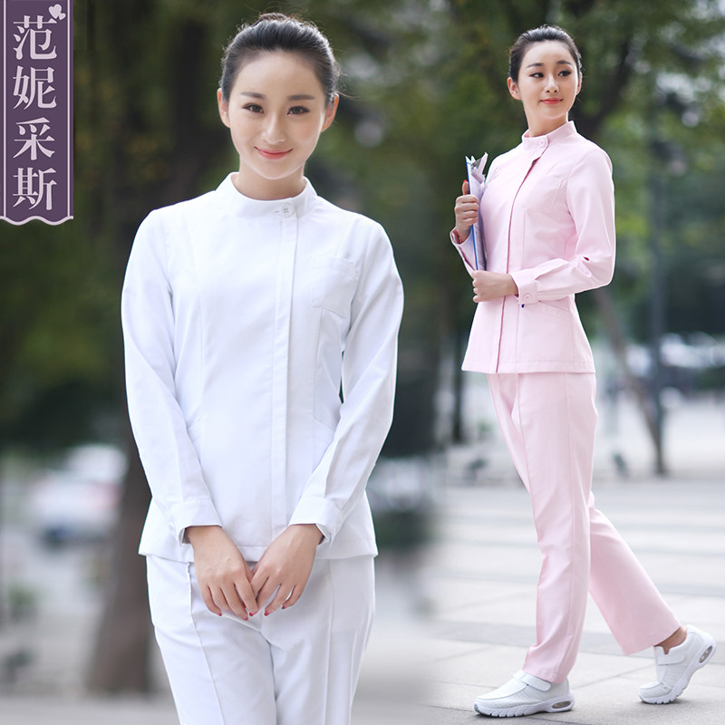 Fanny Chess high-end round neck nurse clothing women's fashion long-sleeved spring and autumn self-cultivation nurse clothing split suit overalls