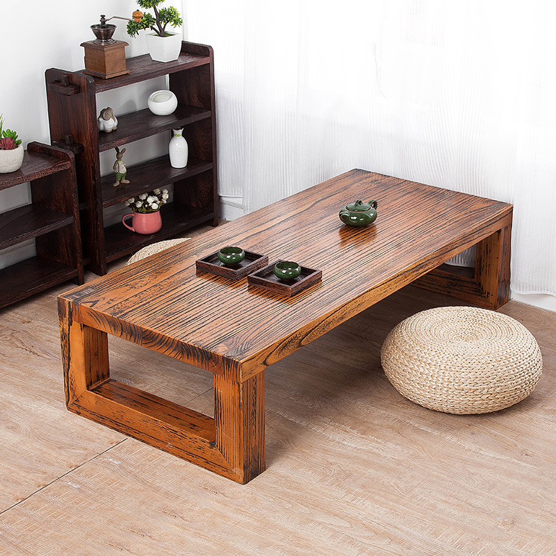 Simple solid wood tatami tea table Gongfu tea Several short table Balcony Small Table Terrace Table Terrace Table Terrace Table