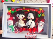 Ultra-light clay clay painting photo frame custom ornament handmade color clay figure send birthday couple gift anniversary