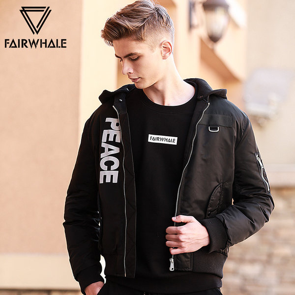 Mark Fairwhale 马克华菲 17年冬季新款 男式时尚棒球领羽绒服 连帽可拆卸 优惠券折后¥458包邮(¥698-240)