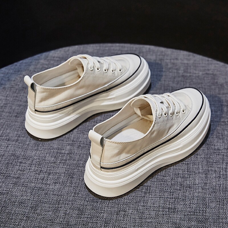 Korean trendy brand small white shoes women 2021 new thin section all-match canvas women's shoes thick-soled muffin breathable sports shoes