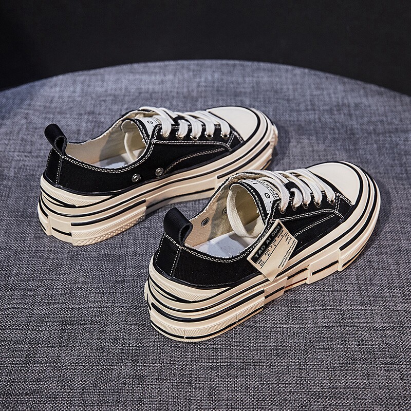 Korean trendy brand thick-soled white shoes women 2022 new ulzzang canvas shoes all-match sneakers inner heightening women's shoes