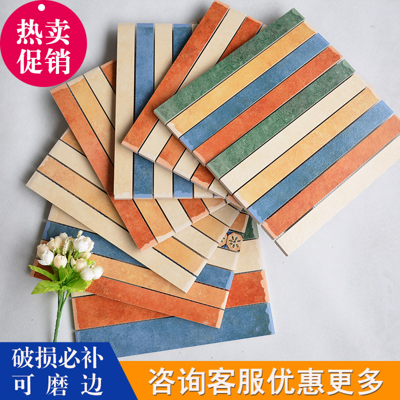 Imitation ancient brick threshold stone over door Petrochemical makeup Room stickline Mediterranean American mosaic waist line skirting footrest