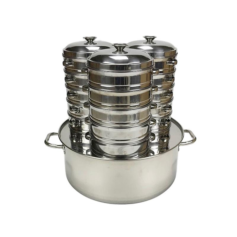 Commercial stainless steel Xiaolongbao bamboo steamer gas induction cooker wooden barrel large steamer Shaxian snacks steamed dumplings road stall