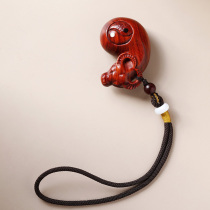 Niu Zhuan Qiankun Indian Leaflet Rosewood Carving Handhold Pendings Ornaments Red Wood Play Gift 1158