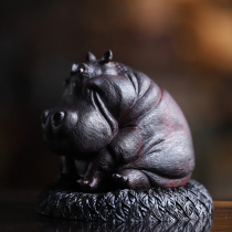 Hippo Hamper oven Indian leaf sandalwood swing piece of red wood knife animal plays the collection of crafts tea pet A012
