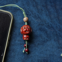 Wancai India Small Leaf Purple Sandalwood Pendant Puppy Cell Phone Chain Animal Red Wood Pendant Retro Handmade Pendant 0872