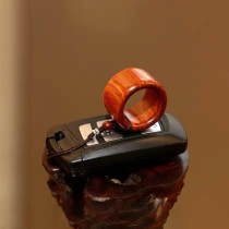 Bring Finger India Small Leaf Purple Sandalwood Key Buckle Pendant Necklace Wood Ring Lettering Couple Gift Ring Ornament 0052