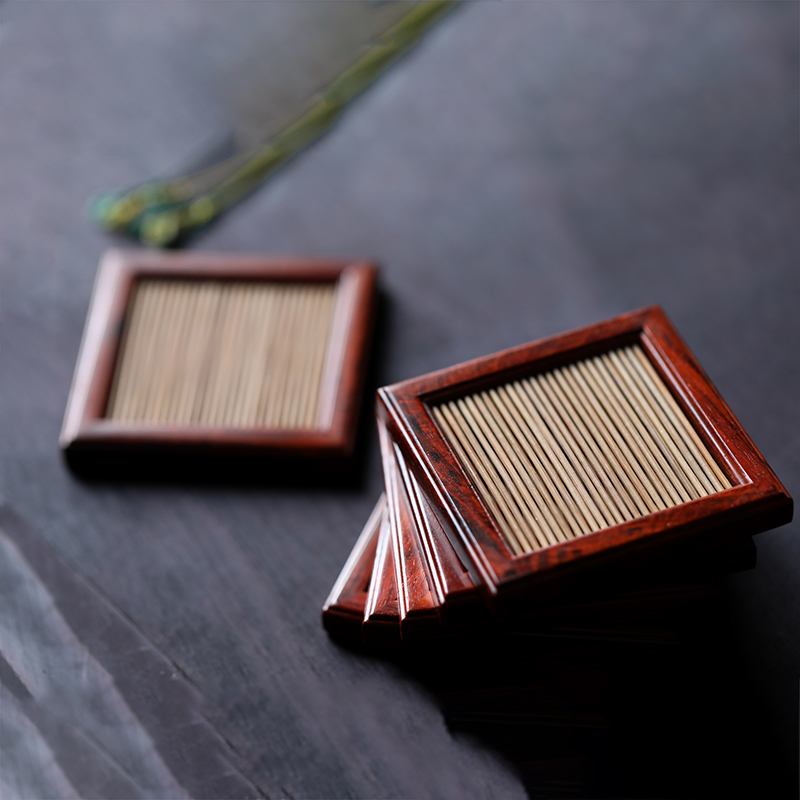 Bamboo Movie Tea Cup Mat Indian Small Leaf Purple Sandalwood Tea Mat Red Wood Tea Care Tea Set Group Tea Duct Accessories 1282