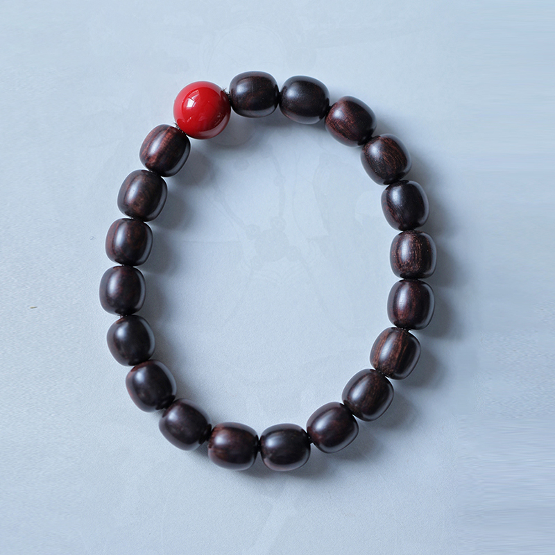 Qi Sunny Hainan Yellow Flower pear Handstring Purple Oil Pear Sea Yellow Lady Single Circle Buddha Pearl Sandalwood Candida Bracelet 0885-Taobao