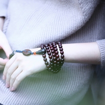 Jianxin Indian leaflet Rosewood bracelet for men and women Bracelet 108 sandalwood Rosary Gold Star Buddha Beads gift 0033