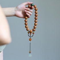 Miaoyu Indian Laoshan sandalwood original hand-held beads sandalwood rosary men and women hand skewers black meat Buddha beads gift 0467