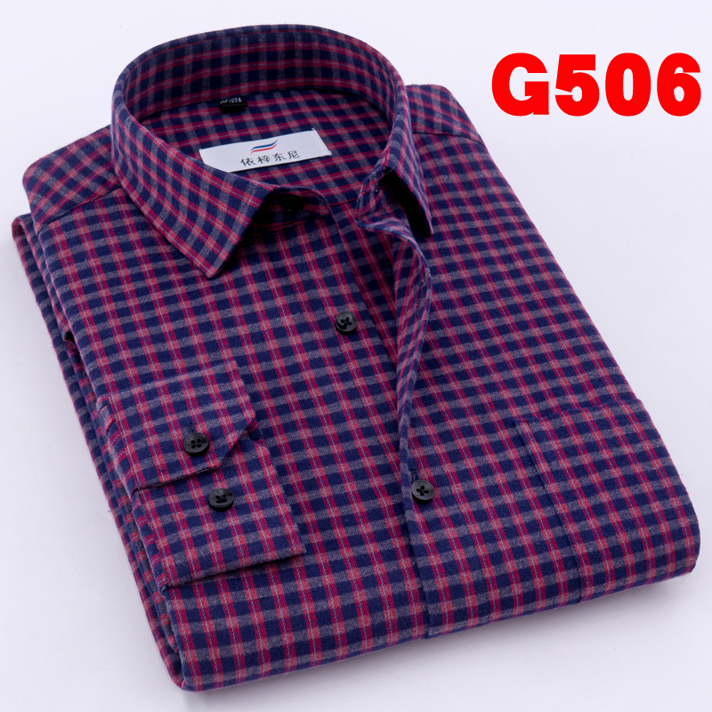 Áo sơ mi kẻ sọc cotton mùa xuân nam dài tay trung niên mặc kinh doanh áo sơ mi kẻ sọc trung niên màu xanh áo sơ mi vàng