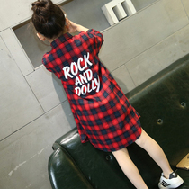 Girls spring and autumn long plaid shirt big boy 8 Korean version 9 casual 10-year-old girl shirt long sleeve outer wear
