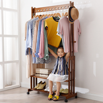Mobile hanger hanger pulley coat rack floor-to-ceiling household clothes storage rack hanger bedroom