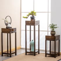 Living-room flower racks with drawers solid wood flowers a few new Chinese TV cabinets Lace Potted Flowers Racks Indoor Flower Desks