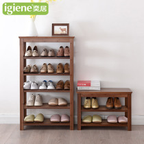 Yiju entrance shoe rack multi-layer simple household shoe shelf landing economy solid wood can sit on the shelf to change shoes stool