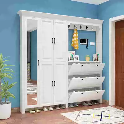 Ultra-thin shoe cabinet 17cm custom household door large capacity simple modern foyer cabinet Nordic multi-function entrance cabinet