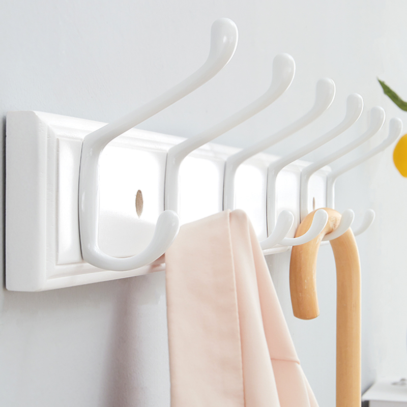 Wall-Mounted Clothes Rack, Wall Clothes Hook, Bedroom Door Back No-Drill Clothes Hook, Entryway Solid Wood Coat Rack