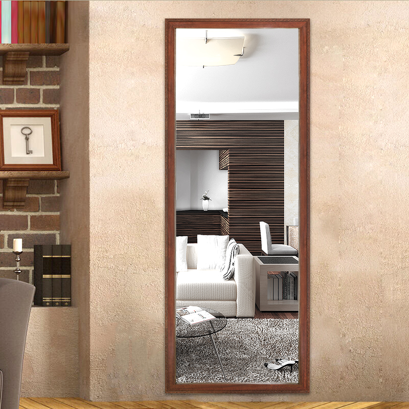 Retro dressing goggles wall-mounted home Chinese solid wood appliquer wall body mirror woman hanging wall fitting mirror bedroom on floor mirror-Taobao