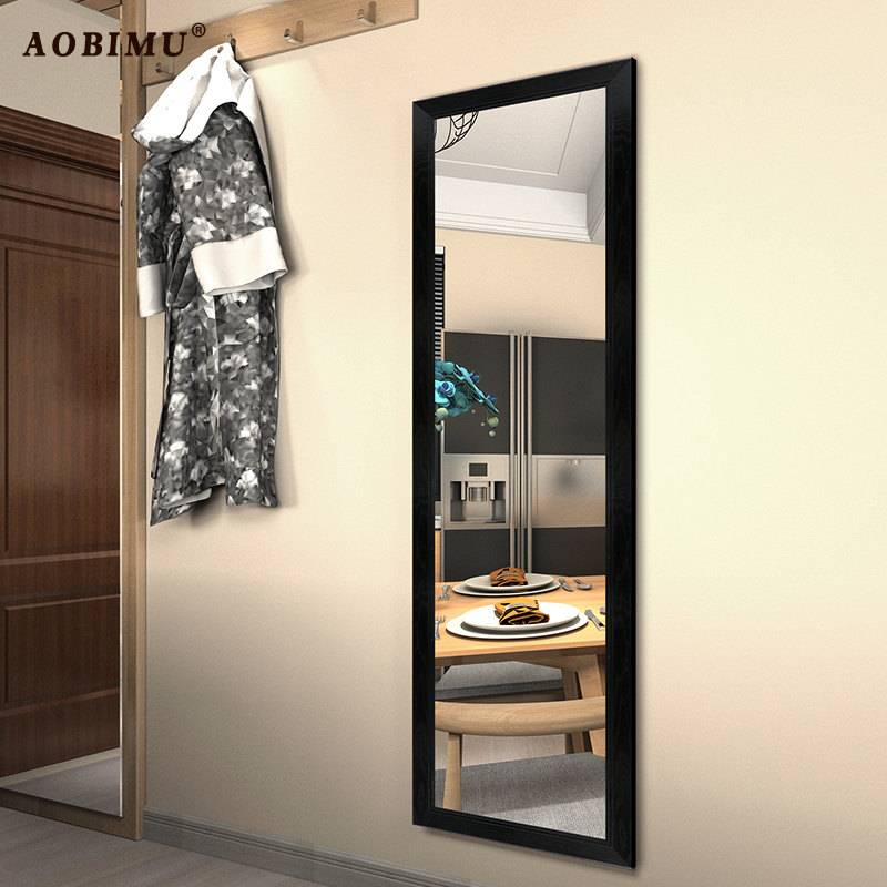 Obi wood oak full-length mirror Wall-mounted mirror wall-mounted home door rear entrance Solid wood full-length mirror Female floor-to-ceiling mirror