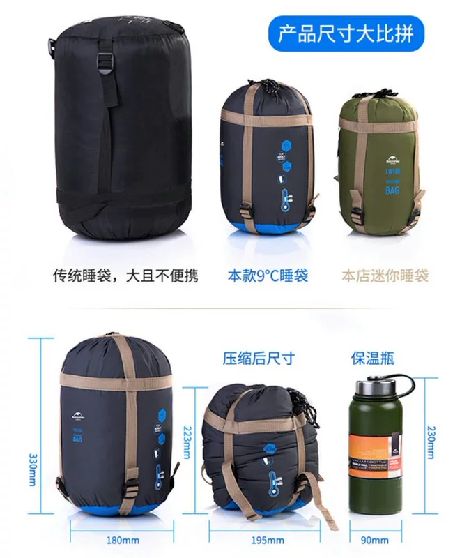 Naturehike Move Mummy Túi ngủ Cắm trại đơn Du lịch Túi ngủ Đi bộ di động Túi ngủ ngoài trời dành cho người lớn túi ngủ hình thú người lớn