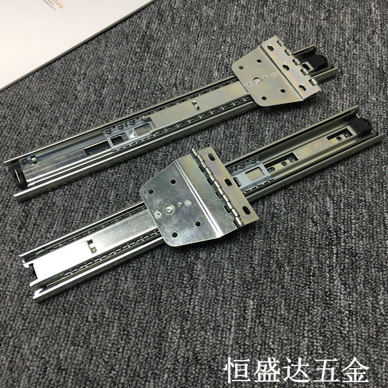 Hidden TV slides Flip hinge rails Three-section folding hinge slides White wardrobe door mirror rails