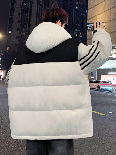 Down jacket heavy industry design winter new style Korean style personalized thickened cold-proof male white duck down jacket for teenagers and students
