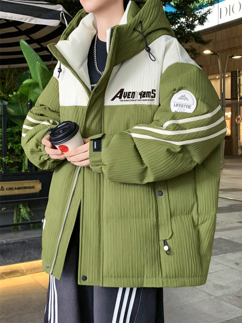 Down jacket heavy industry design winter new style Korean style personalized thickened cold-proof male white duck down jacket for teenagers and students