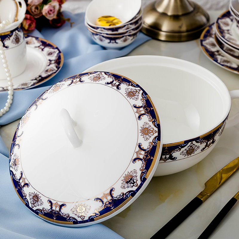 The dishes suit household 56 head up phnom penh bowl chopsticks ipads porcelain jingdezhen ceramics tableware to eat bread and butter plate combination