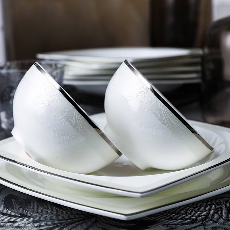 Jingdezhen ceramic dishes suit household ipads porcelain tableware suit Japanese bowl dish European - style bowl chopsticks Chinese combination