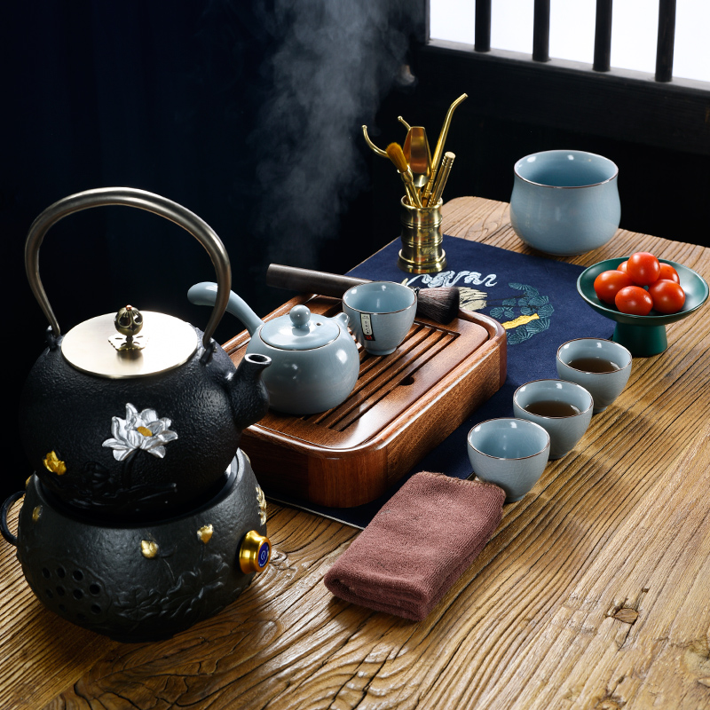 Porcelain sand Billy solid wood small mini tea tray was god contracted household water type tea sea kung fu tea tea tea