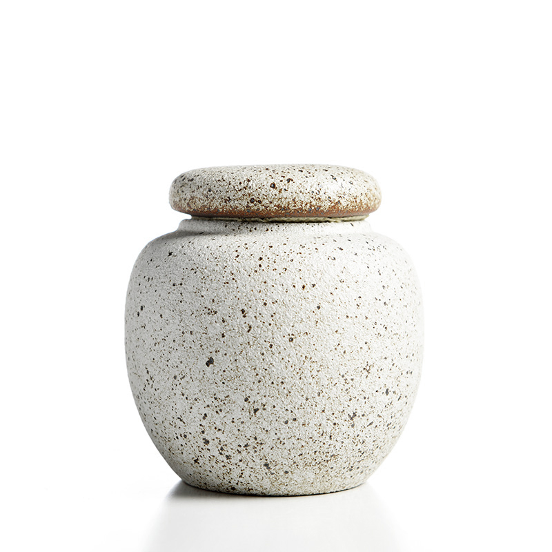 Japanese porcelain god coarse pottery up ceramic caddy fixings mini small seal warehouse storage of black tea pot