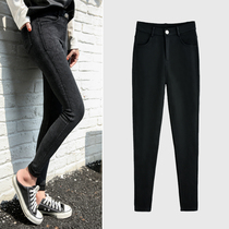 Black pants womens 2020 autumn and winter new pencil pants leggings wear thin Korean version of wild tight little pants