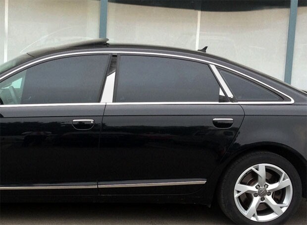 2005-2011 Audi A6L modified car window electroplated mirror door post sticker column decoration