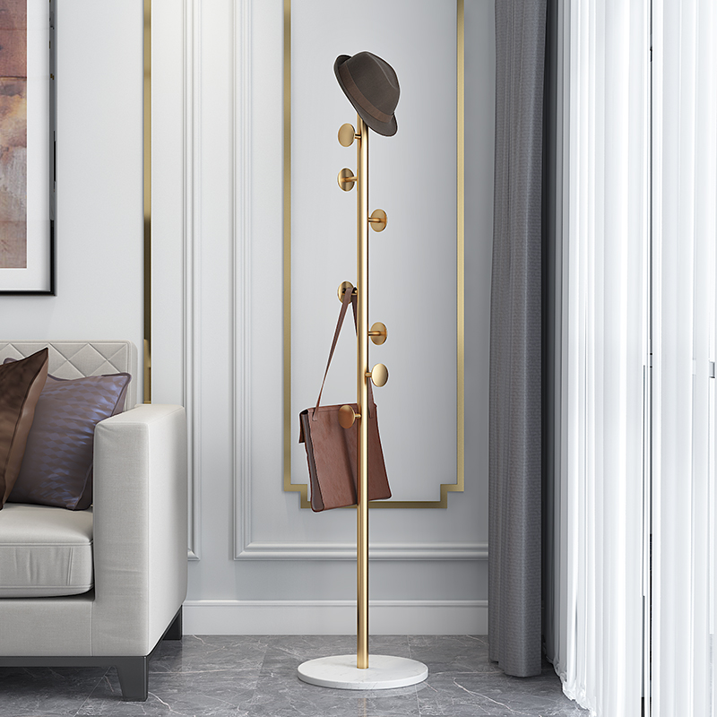 Marble wrought iron coat rack floor-to-ceiling simple clothes bedroom household storage simple modern clothes rack