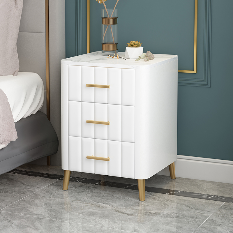 Modern minimalist light luxury marble bedside table net red ins wind mini small bedside rack bedroom cabinet