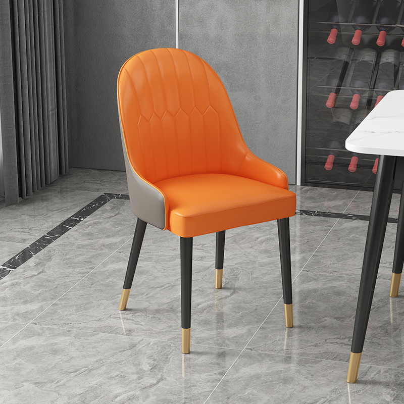 Nordic light luxury net red household solid wood dining chair stool backrest makeup chair wrought iron desk chair modern simplicity