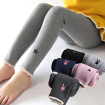 Girls spring and autumn new velvet foreign style leggings Childrens thin cotton pants baby wear casual pants