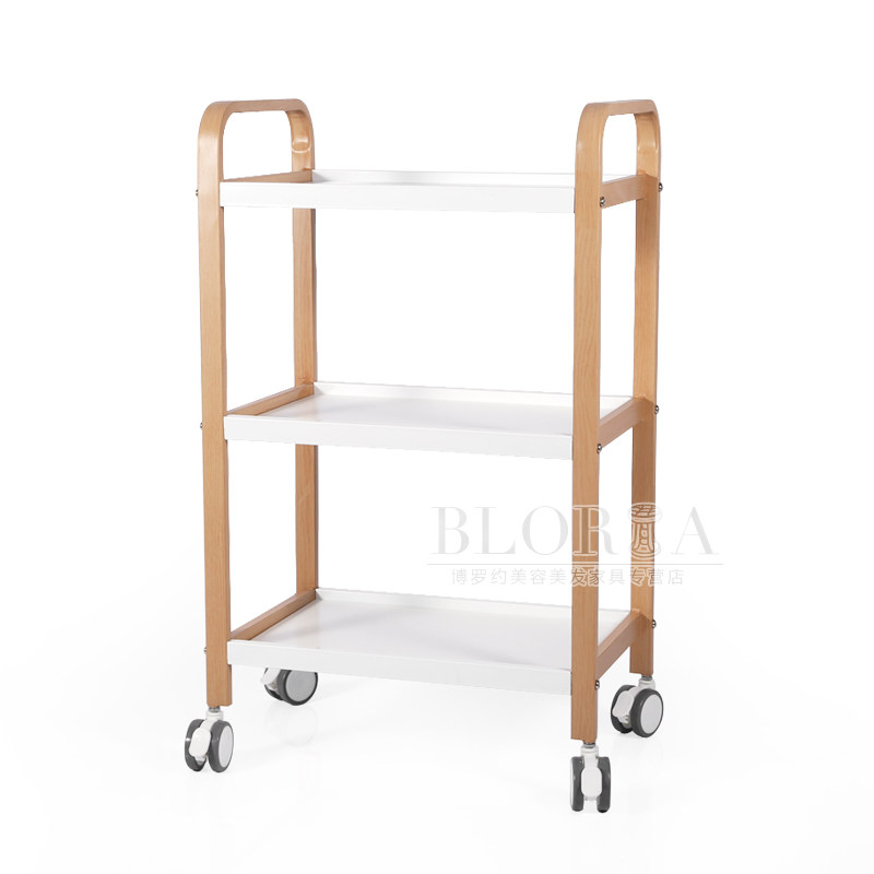 Japan-style Beauty Salon Special Cart Home Beauty Salon Small Cart Triple Beauty Small Cart With Brake Wood Grain