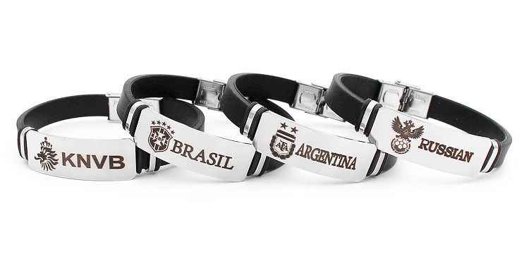 Bóng đá World Cup Cung cấp Lưu niệm Juventus Barcelona Real Madrid Vòng đeo tay Vòng đeo tay Silicone Phong trào - Vòng đeo tay Cuff vòng mã não