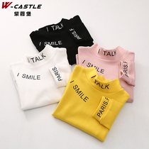 Wisteria Fort girl high collar spring and autumn shirt children Korean version of foreign atmosphere base shirt spring female baby long sleeve T-shirt tide