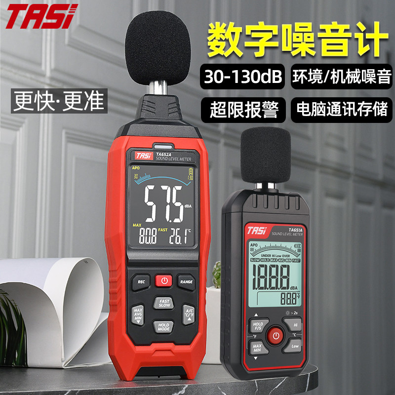 騒音計、デシベルテスター、家庭用騒音計、音量と音の測定、騒音レベル計、環境騒音と機械騒音。