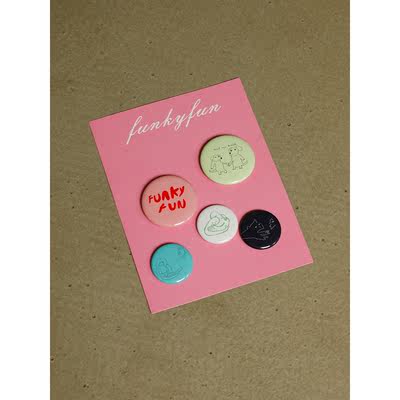 FUNKYFUN hand-painted pins, badges, brooches, accessories and pendants/A set of 5 combinations