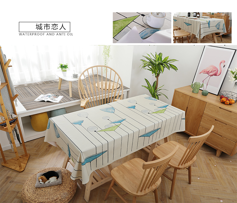Bắc âu khăn trải bàn chống thấm nước chống bỏng dầu-miễn phí dùng một lần oh bảng mat pvc bảng vải vải cotton linen nhỏ tươi bàn cà phê mat khăn trải bàn trang trí